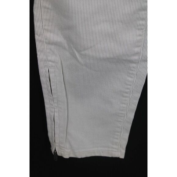 Ann Taylor Loft Modern Skinny Pants Size 24/00 Gray & White Stripe Jeans Nwt - Picture 3 of 10